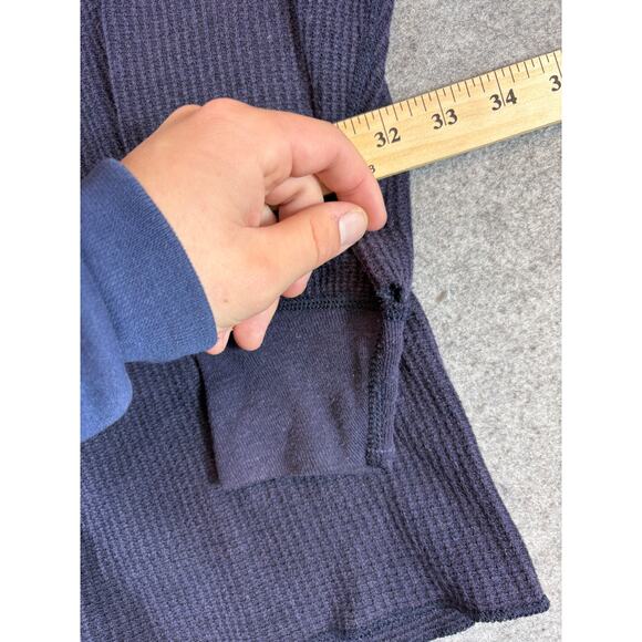 Vintage 80s JE Morgans Thermal Waffle Shirt Mens XL Blue Long Sleeve Base Layer - Picture 6 of 6